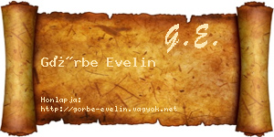 Görbe Evelin névjegykártya
